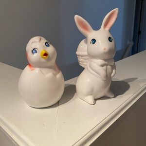 Easter Chick and Easter Bunny Decorations ceramic NWT